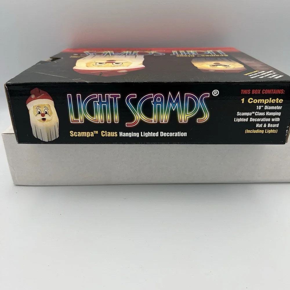 Light Scamps Outdoor Christmas Scampa Claus Hanging Lights Vintage New‎ In Box